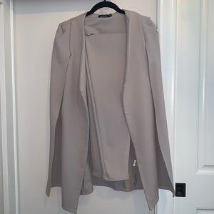 Cape blazer suit set